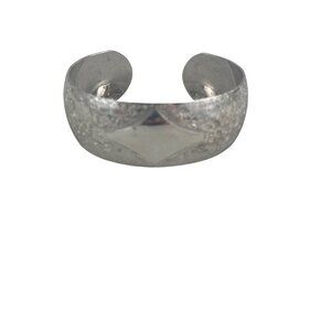 Vintage Sterling Tone Etched Vintage Look Cuff Bracelet